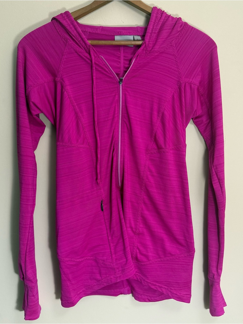 Athleta Bright Fuchsia Light Weight Zip-Up Hoodie